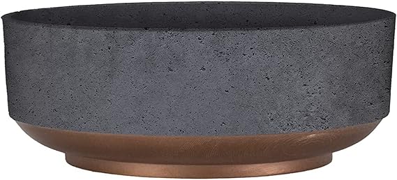 HC Companies 8" Capri Bowl Succulent Planter Set – Faux Concrete Copper, Indoor/Outdoor, Drainage Hole, 20-Pack