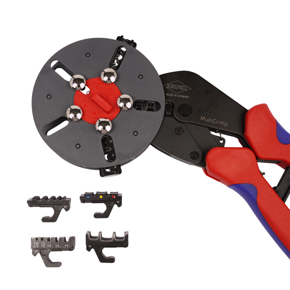 KNIPEX 97 33 02 MultiCrimp with 5 Interchangeable Dies Ergonomic Grip Crimping Pliers : KNIPEX