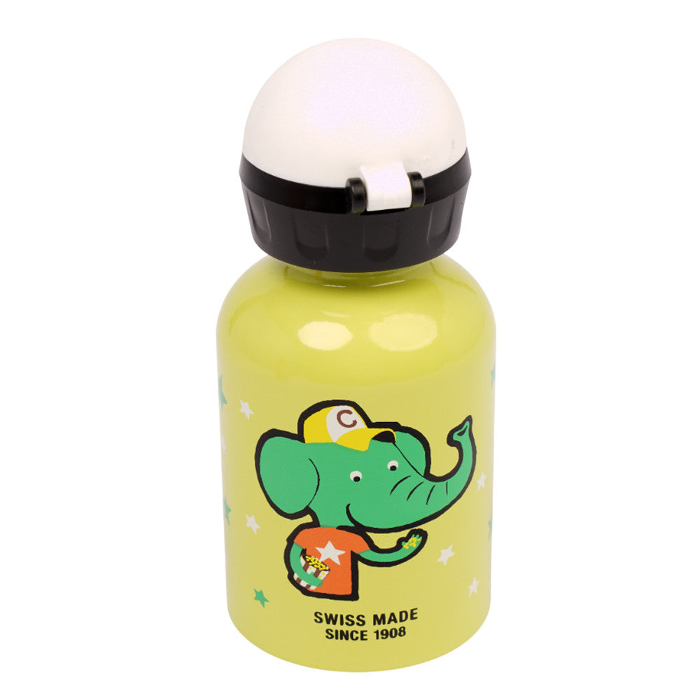Go Team Monkey & Elephant Kids Aluminum Water Bottle – 0.3L, Leak-Proof