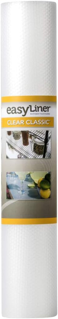 Duck EasyLiner - Clear Shelf Liner 20in x 24ft - Non-Adhesive Fridge & Kitchen Liner, Water Resistant