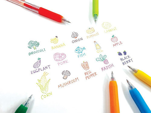 Zebra Sarasa Clip Gel Pens, 0.5mm Fine Point, Rainbow Assorted Colors, 12-Count Pack - Retractable, Smooth Writing Pens