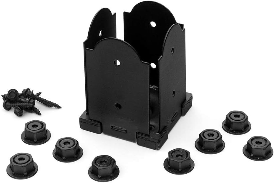 OZCO 56607 Laredo Sunset 4x4 Decorative Post Base Kit - Black Powder Coated Steel (1 Pack)