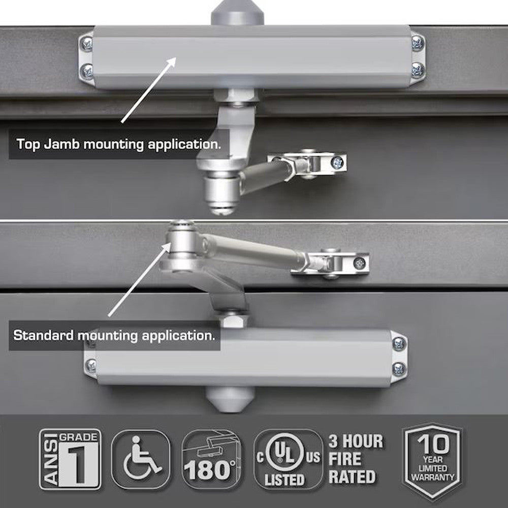COMMERCIAL GRADE 1 DURABLE DOOR CLOSER FOR HEAVY DOORS
