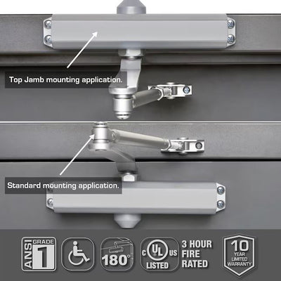 COMMERCIAL GRADE 1 DURABLE DOOR CLOSER FOR HEAVY DOORS