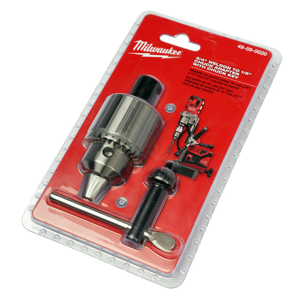 3/4" Weldon to 1/2" Chuck Adapter – Durable Heavy-Duty Drill Chuck Converter with Key, Model 4274-21