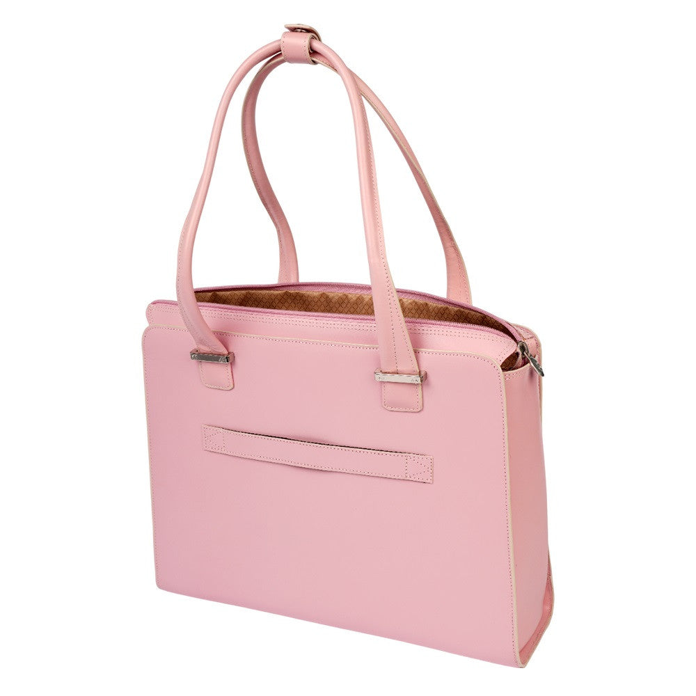 McKleinUSA VERONA Womens Laptop Briefcase Career Pink Top Grain Cowhide Leather Checkpoint Friendly Travel Bag