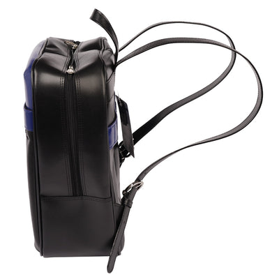 Mcklein Edison Slim Backpack Black Navy Top Grain Cowhide Leather 88137 : McKleinUSA