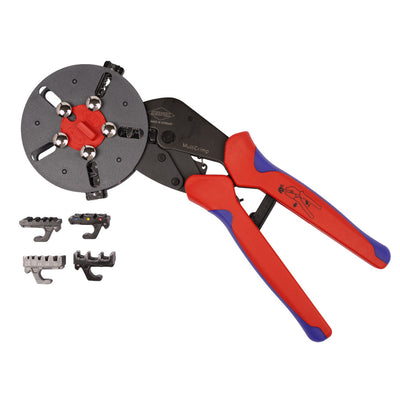 KNIPEX 97 33 02 MultiCrimp with 5 Interchangeable Dies Ergonomic Grip Crimping Pliers : KNIPEX