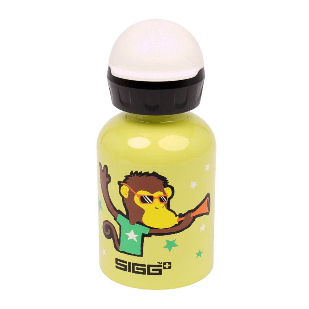 Go Team Monkey & Elephant Kids Aluminum Water Bottle – 0.3L, Leak-Proof
