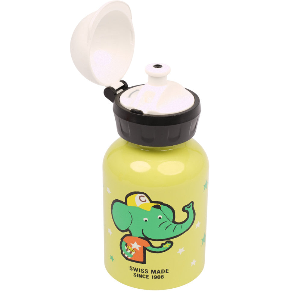 Go Team Monkey & Elephant Kids Aluminum Water Bottle – 0.3L, Leak-Proof