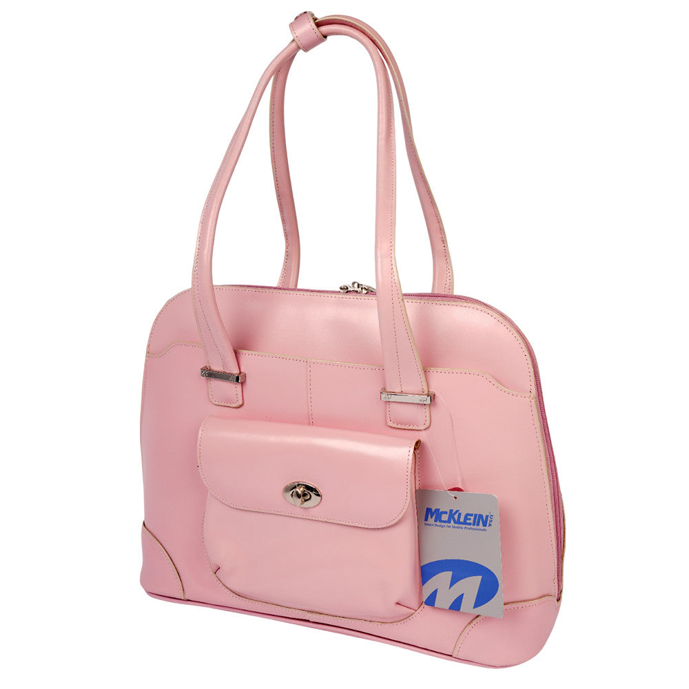 McKleinUSA Women's Laptop Briefcase – Pink Top-Grain Leather, W Series, Style 96659