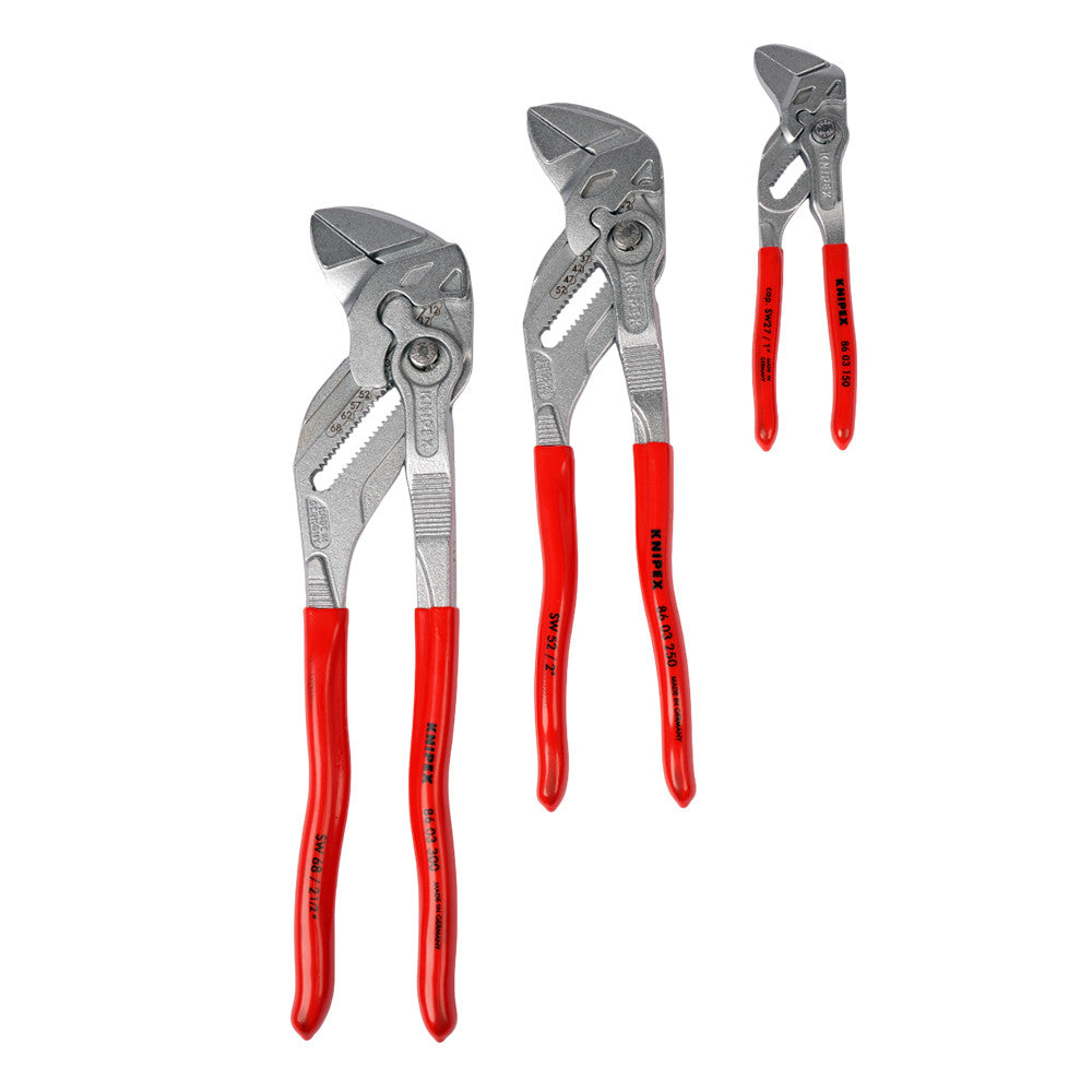 00 19 55 S7 Set of Pliers Wrenches 3-Piece Chrome, 330mm Adjustable : KNIPEX