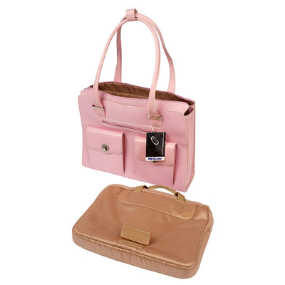 McKleinUSA VERONA Womens Laptop Briefcase Career Pink Top Grain Cowhide Leather Checkpoint Friendly Travel Bag