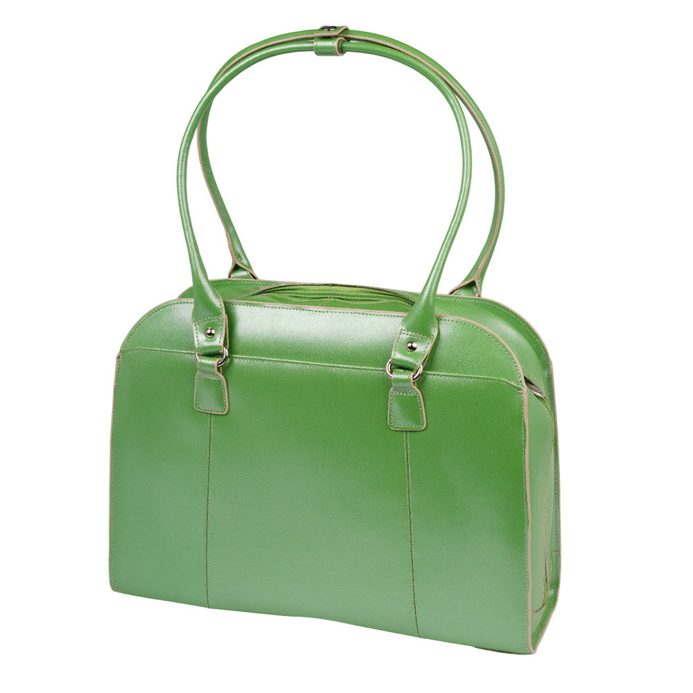 McKlein Hillside Laptop Briefcase Women's Career Green Genuine Leather Shoulder Straps
