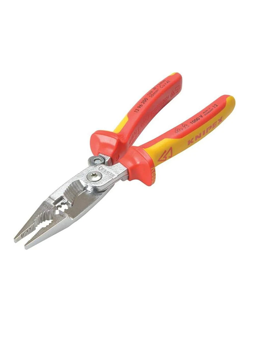 Knipex Pliers for Electrical Installation, 13 96 200, VDE-tested with opening spring