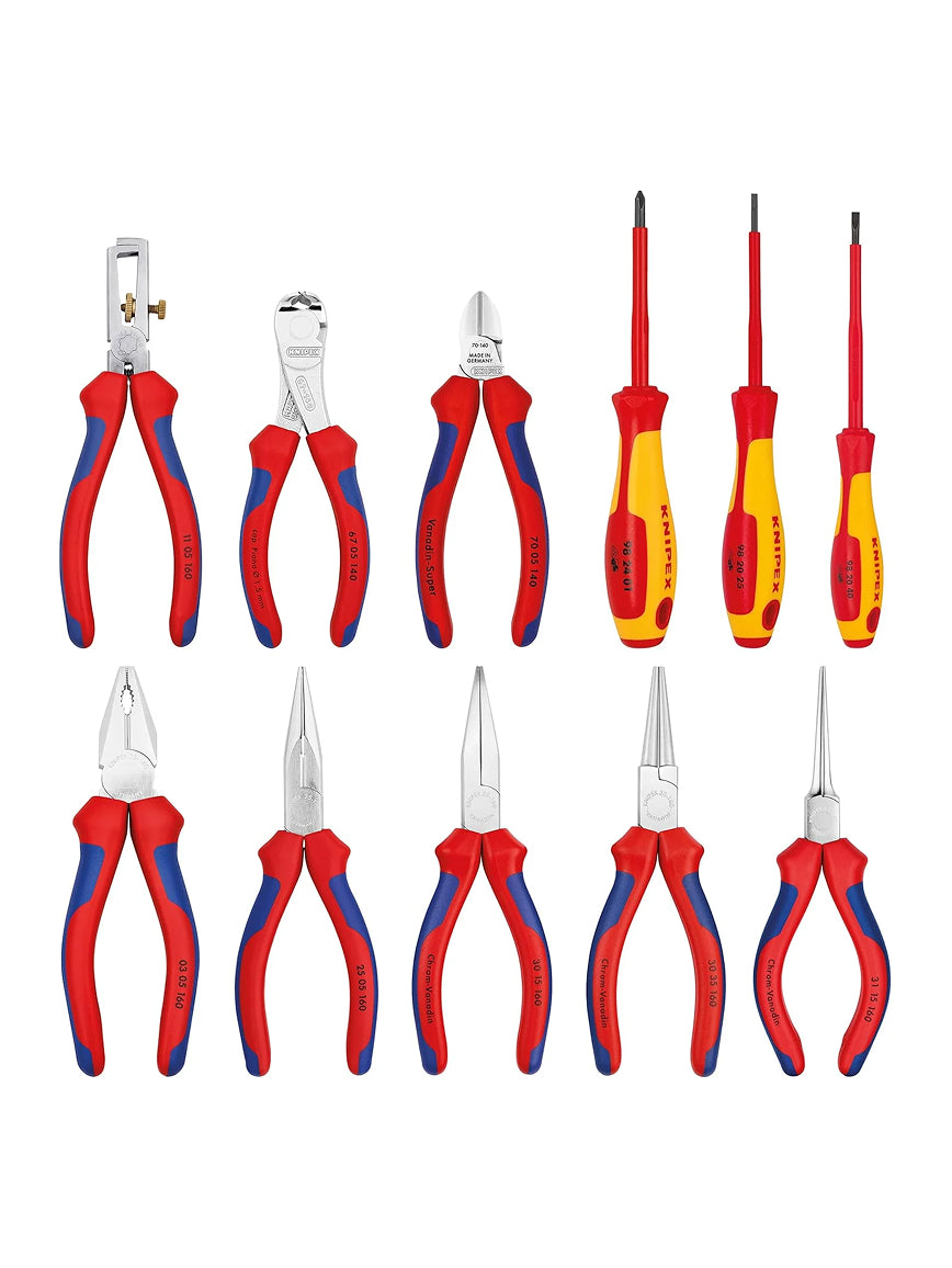 Knipex Pliers & Screwdriver Set in Tool Roll, 11 Piece