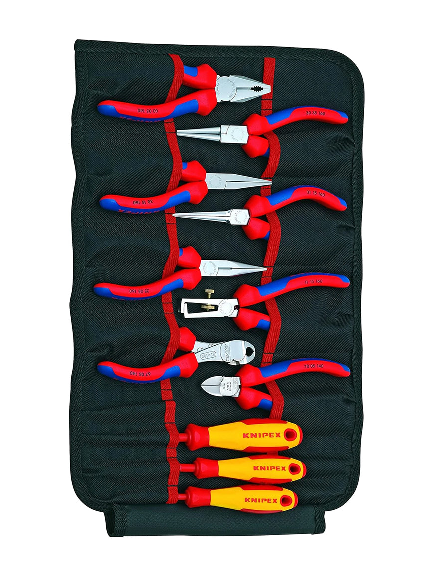 Knipex Pliers & Screwdriver Set in Tool Roll, 11 Piece