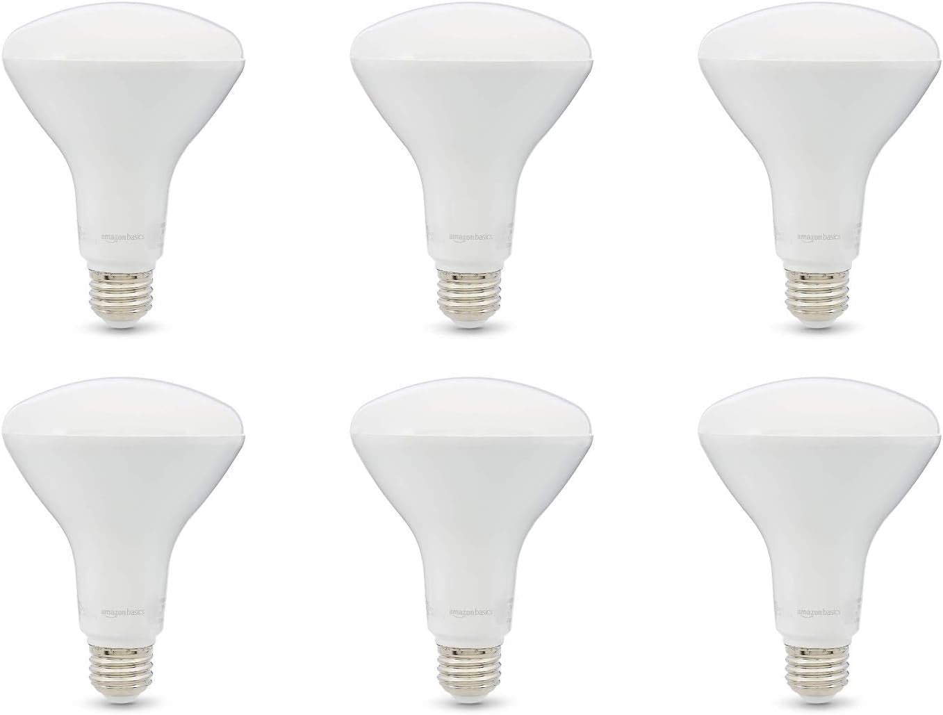 Amazon Basics BR30 LED Light Bulbs, 65W Equivalent, 11W, Daylight White, Dimmable, 10,000 Hours, 6-Pack