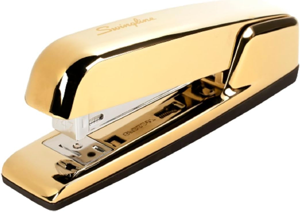 Swingline 747 Business Stapler, 30 Sheet Capacity, Gold Chrome Metal Desktop Stapler with Jam Free Technology
