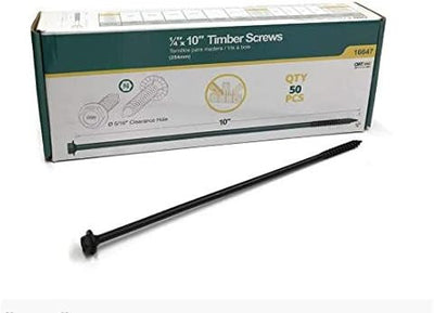 OZCO OWT Timber Screws Heavy Duty Wood-to-Wood Fasteners with Built-in Washer, Hex Head, No Pre-Drilling Required