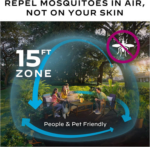 Patio Shield Mosquito Repeller 15-Ft Zone DEET-Free with 12-Hour Refill