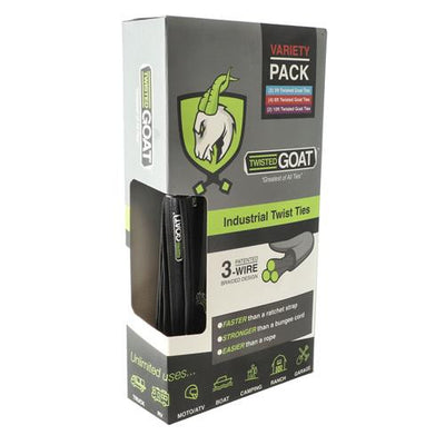 Twisted Goat Heavy Duty Reusable Twist Ties Variety Pack – 3ft, 6ft & 10ft Flexible Cargo Ties