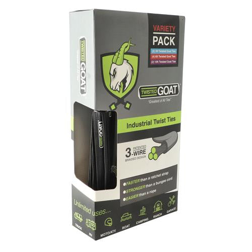Twisted Goat Heavy Duty Reusable Twist Ties Variety Pack – 3ft, 6ft & 10ft Flexible Cargo Ties