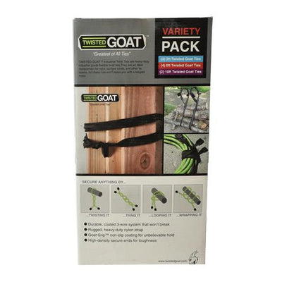Twisted Goat Heavy Duty Reusable Twist Ties Variety Pack – 3ft, 6ft & 10ft Flexible Cargo Ties