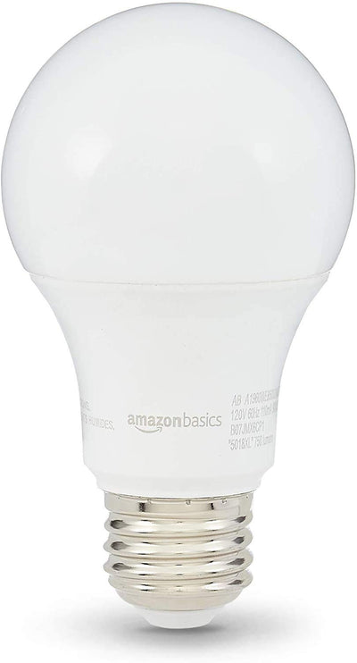Amazon Basics A19 LED Light Bulb, 100W Equivalent, 15W, 3000K Warm White, Non-Dimmable, 10,000 Hour Lifetime, 6-Pack