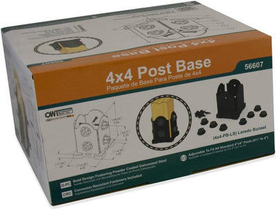 OZCO 56607 Laredo Sunset 4x4 Decorative Post Base Kit - Black Powder Coated Steel (1 Pack)