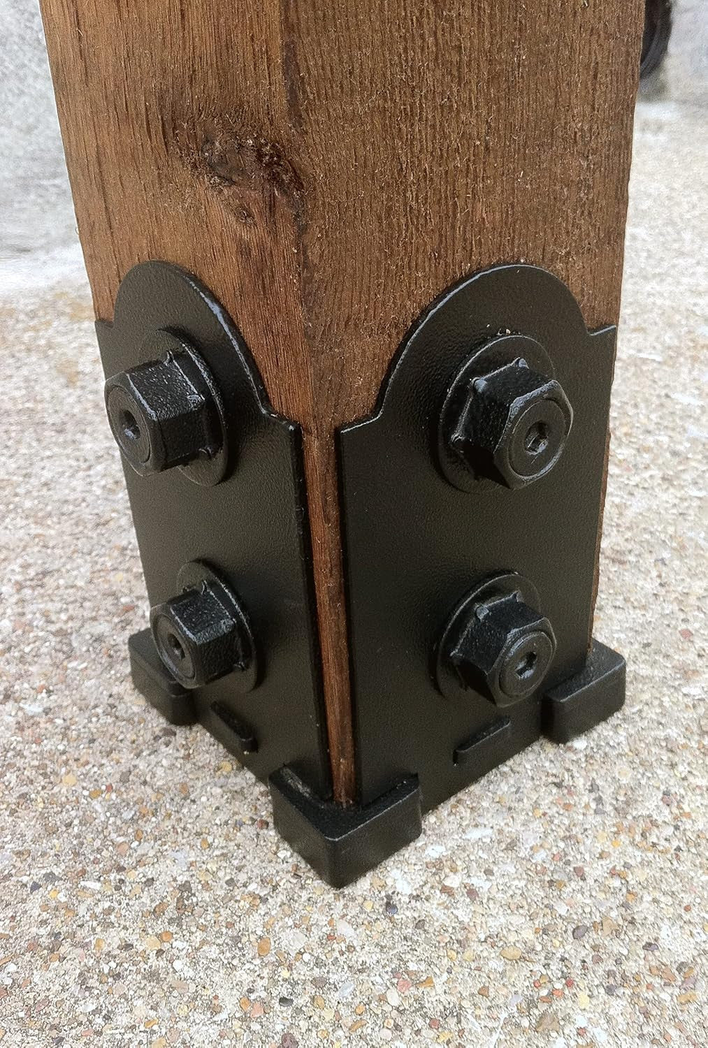 OZCO 56607 Laredo Sunset 4x4 Decorative Post Base Kit - Black Powder Coated Steel (1 Pack)