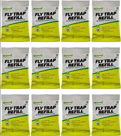 Reusable Fly Trap Bait Refill - 12 Pack, Outdoor Insect Control Attractant for Fly Traps