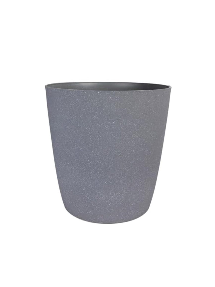The HC Companies 16 Inch Santa Fe Round Self Watering Planter - Decorative Lightweight Plant Pot with Drainage Hole for Indoor Outdoor Use, Pebble Gray